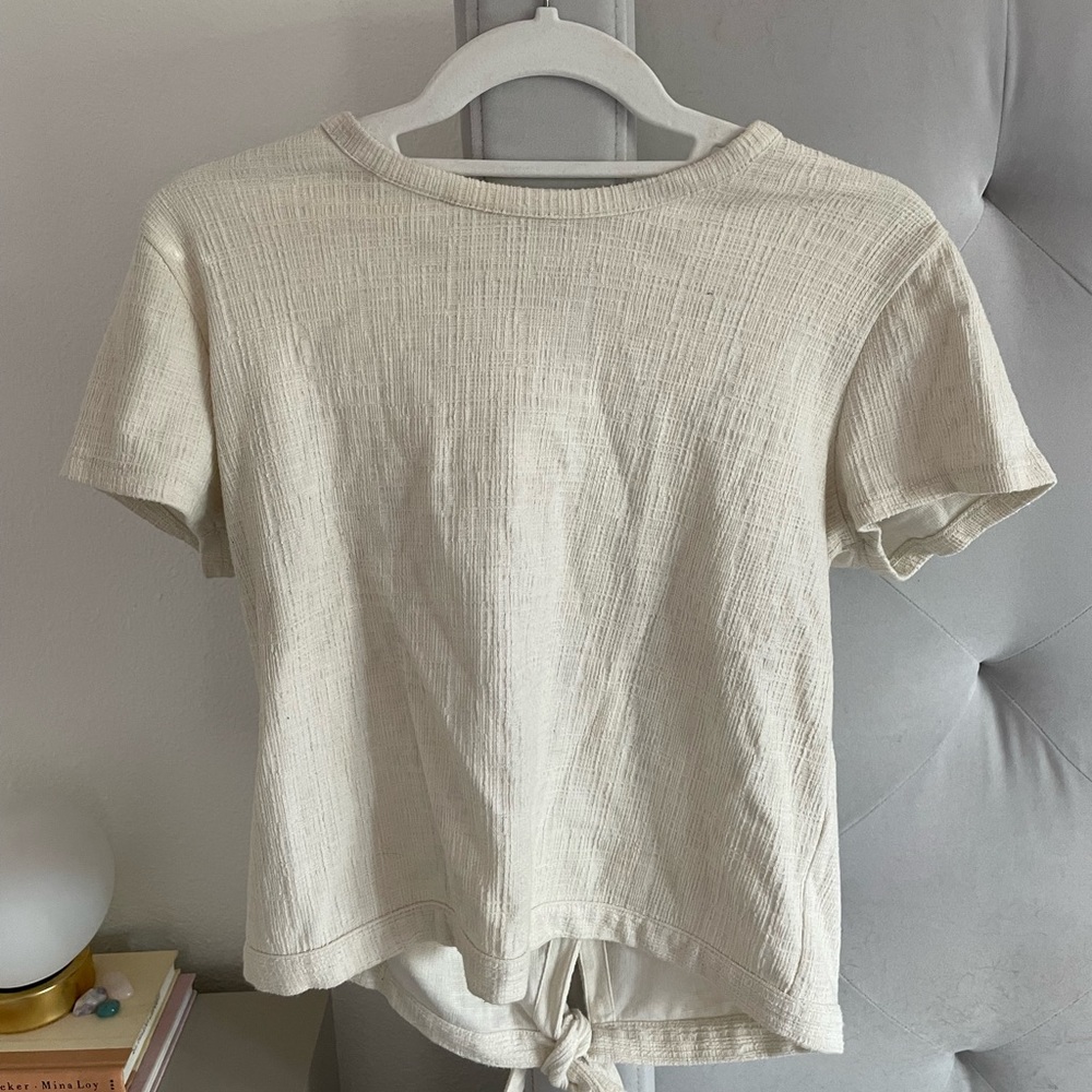 Madewell cream tie back top medium